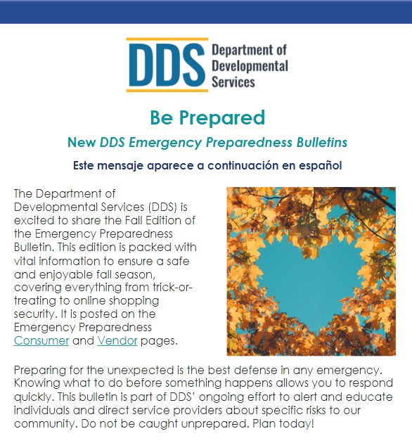 DDS: Emergency Preparedness Bulletin